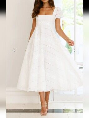 Hello Molly NWT Honeysuckle Haven Cotton Maxi Dress White Size XL